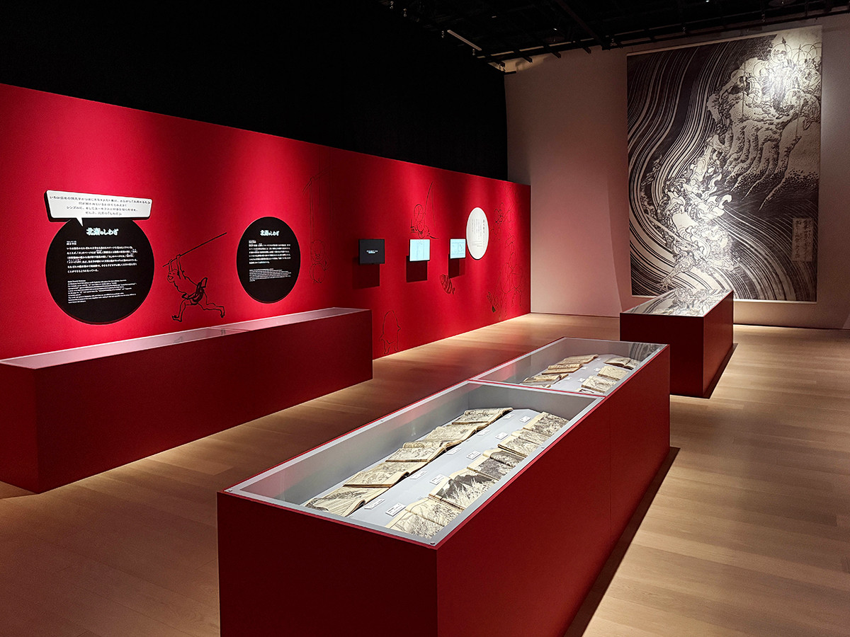 CREATIVE MUSEUM TOKYO「HOKUSAI－ぜんぶ、北斎のしわざでした。展」会場より　第3章「表現力」
