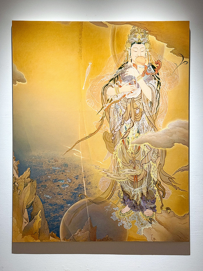 東京藝術大学大学美術館「藝大コレクション展2025 名品リミックス！」会場より　福田美蘭《秋一悲母観音》平成24年（2012）