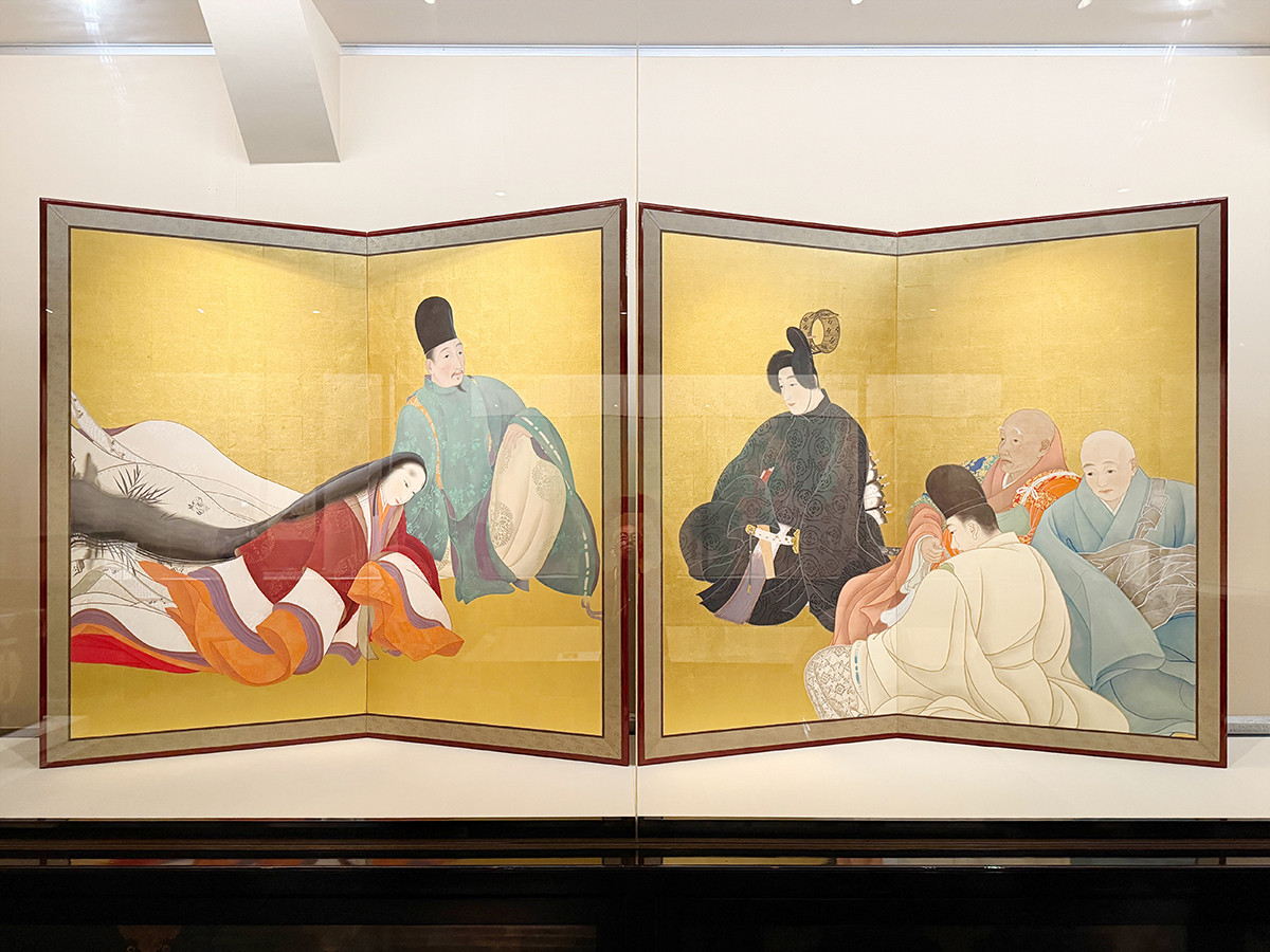 永青文庫「永青文庫 近代日本画の粋―あの猫が帰って来る!―」会場より 菱田春草《六歌仙》明治32年(1899) ※11月3日(月・祝)まで展示