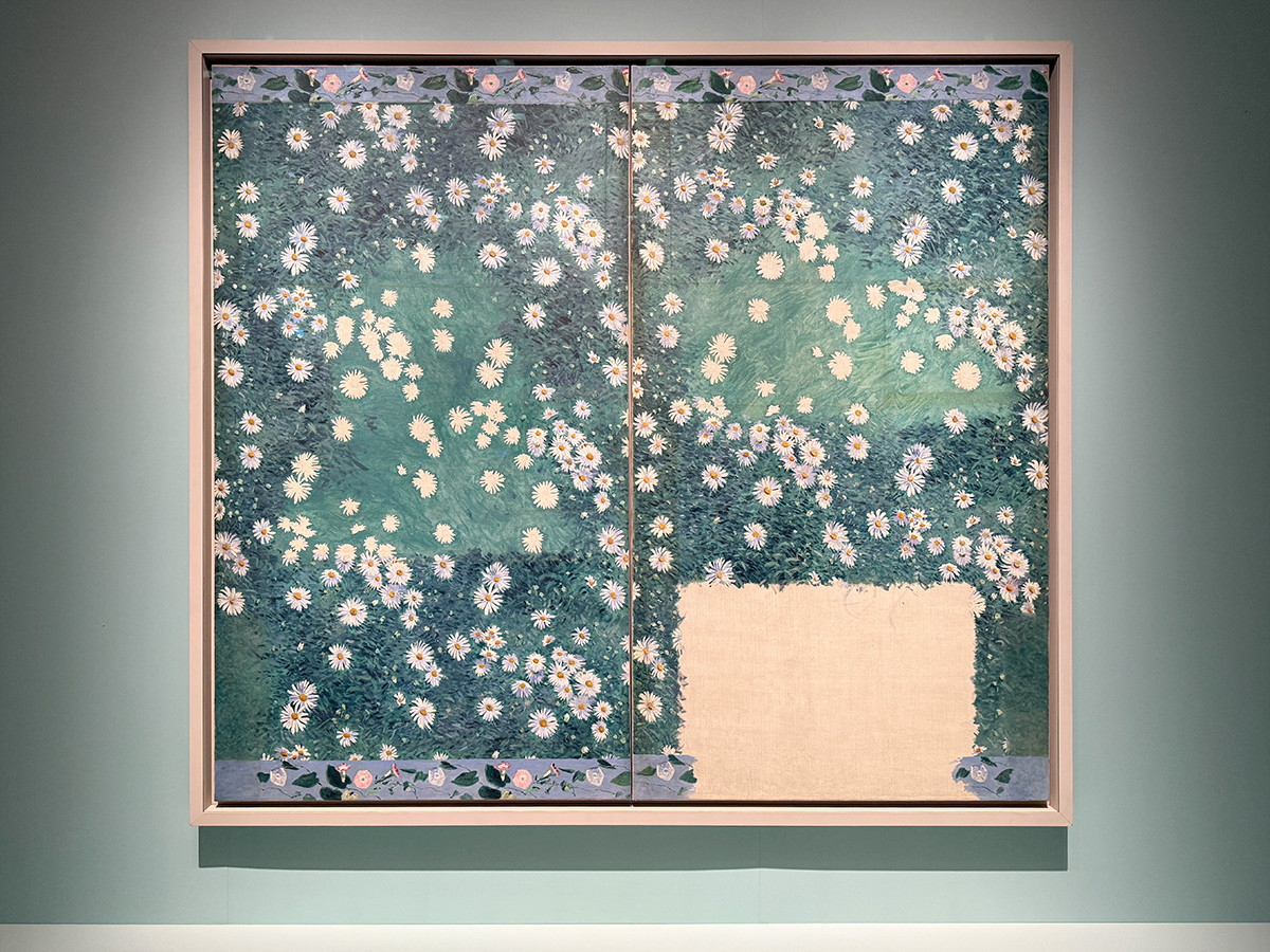 国立西洋美術館「オルセー美術館所蔵　印象派―室内をめぐる物語」会場より　ギュスターヴ・カイユボット《ヒナギクの花壇》1893年頃　ジヴェルニー印象派美術館