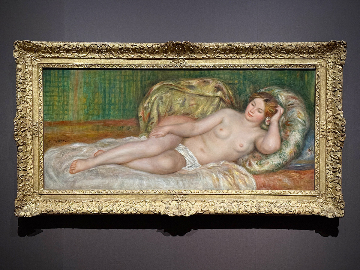 国立西洋美術館「オルセー美術館所蔵　印象派―室内をめぐる物語」会場より　ピエール＝オーギュスト・ルノワール《大きな裸婦》1907年　オルセー美術館