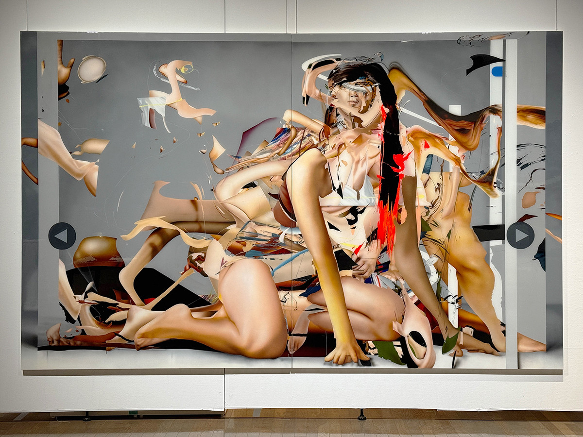 東京藝術大学大学美術館取手館「藝大取手コレクション展 2025」会場より　會見明也《残像偶像 no.3［境界面上において変わりゆく自他について］》2024年　絵画科油画専攻卒業制作