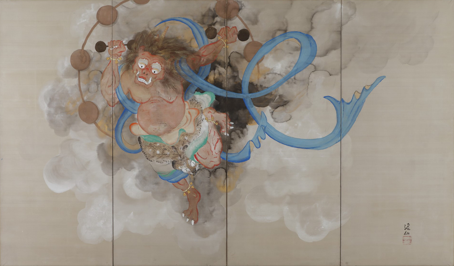 冨田溪仙《風神雷神》　Ⅱ部展示