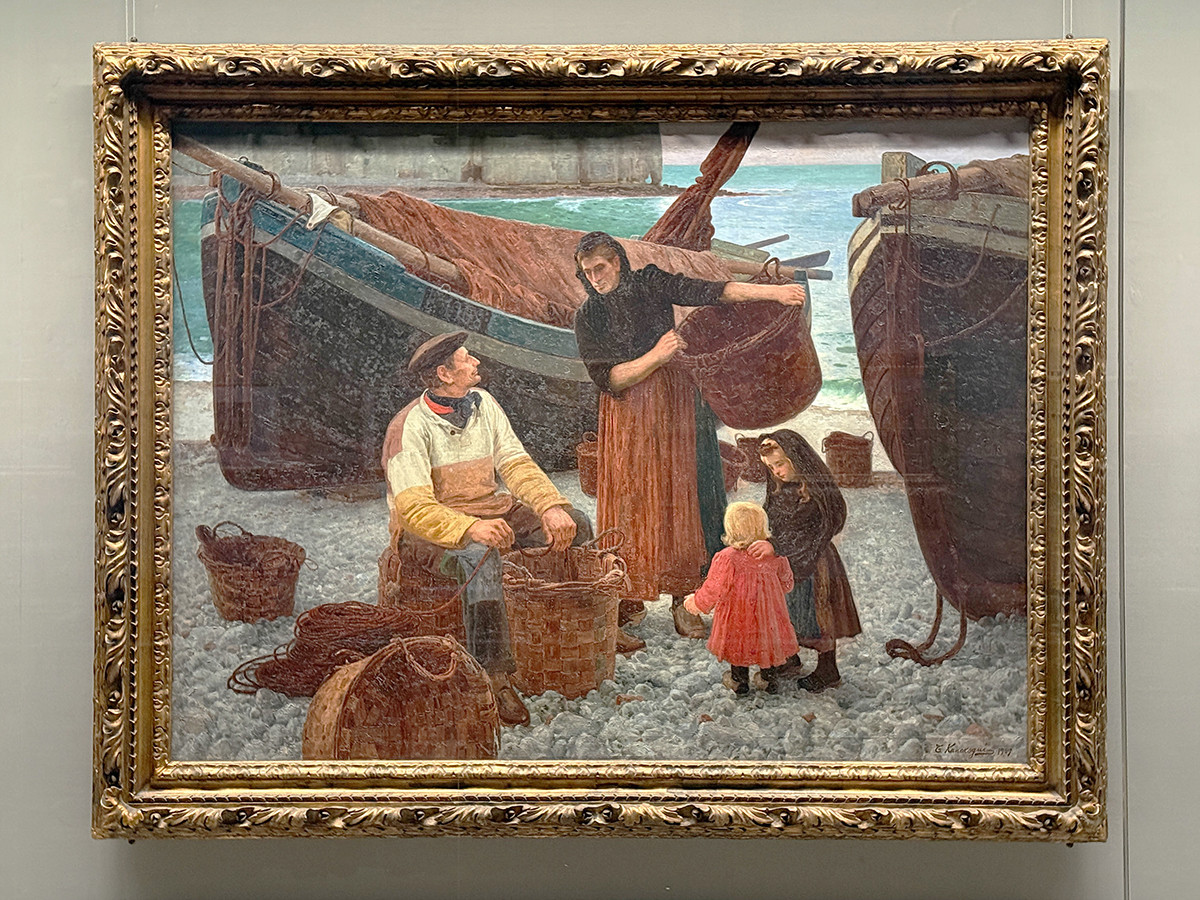 泉屋博古館東京「生誕151年からの鹿子木孟郎 ― 不倒の油画道」会場より　鹿子木孟郎《ノルマンディーの浜》1907（明治40）年　泉屋博古館東京