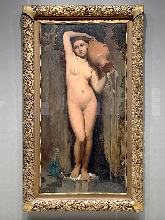 泉屋博古館東京「生誕151年からの鹿子木孟郎 ― 不倒の油画道」会場より　鹿子木孟郎《〈泉〉模写》（原画：アングル作）1901〜03（明治34〜36）年頃　泉屋博古館東京（前期展示）