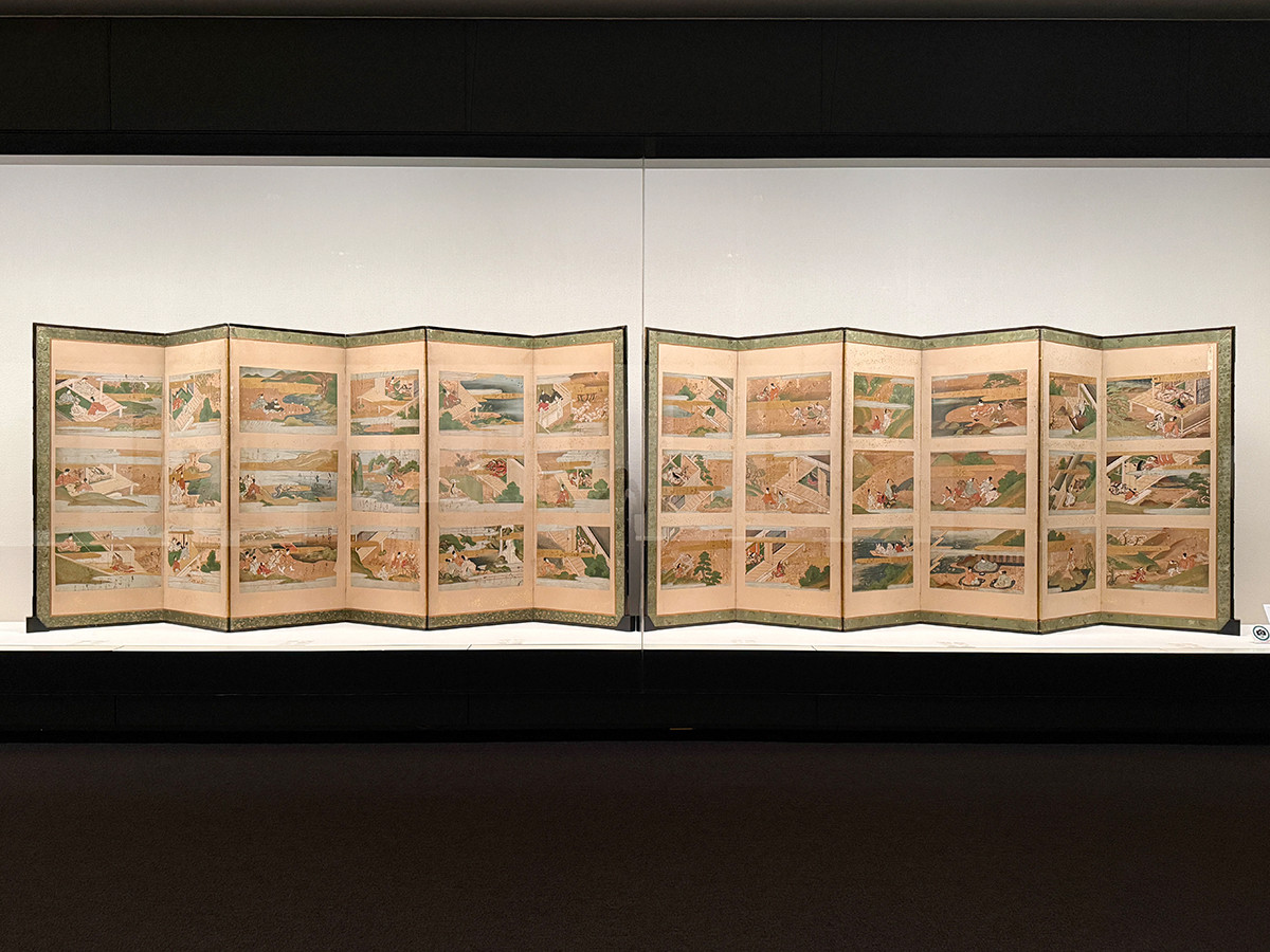 《伊勢物語図貼付屏風》江戸時代　17世紀　和泉市久保惣記念美術館