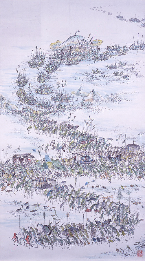 大西黙堂《千蟲戯画》町立久万美術館蔵