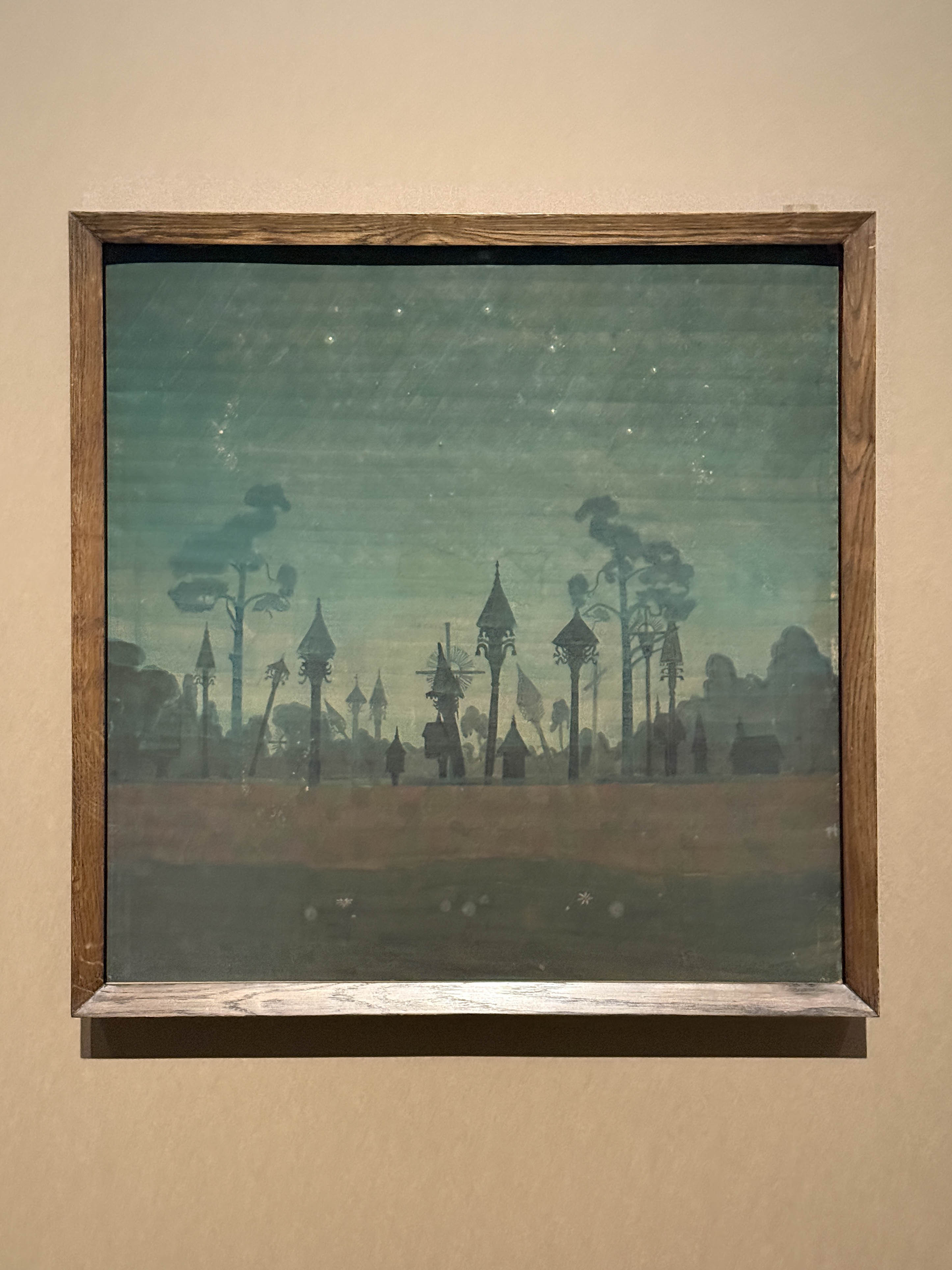 国立西洋美術館「チュルリョーニス展 内なる星図」会場より 《リトアニアの墓地》1909年