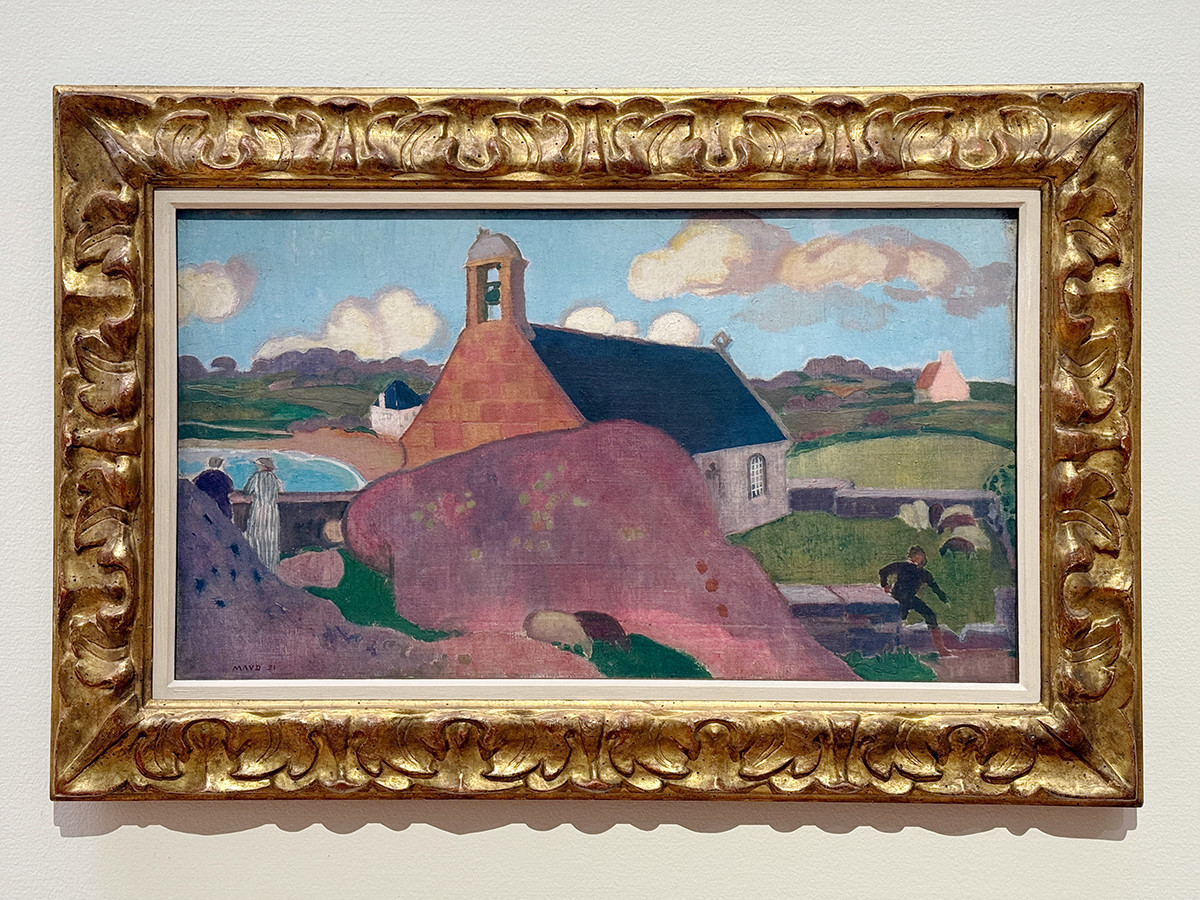 宇都宮美術館「ゴッホの跳ね橋と印象派の画家たち　ヴァルラフ＝リヒャルツ美術館所蔵」会場より　モーリス・ドニ《ピンク色の教会、ティヨロワ》1921年