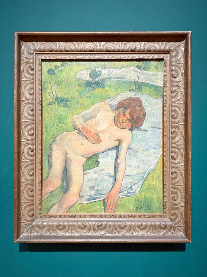 宇都宮美術館「ゴッホの跳ね橋と印象派の画家たち　ヴァルラフ＝リヒャルツ美術館所蔵」会場より　ポール・ゴーガン《ブルターニュの少年》1889年