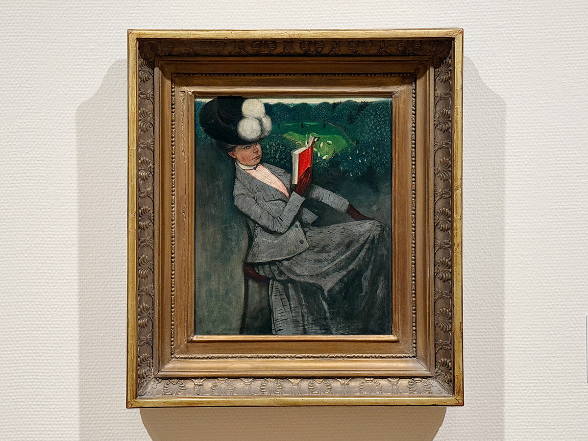 東京ステーションギャラリー「スイス絵画の異才 カール・ヴァルザー 世紀末の昏き残照」会場より　《婦人の肖像》1902年　ゴットフリート・ケラー財団（新ビール美術館寄託）