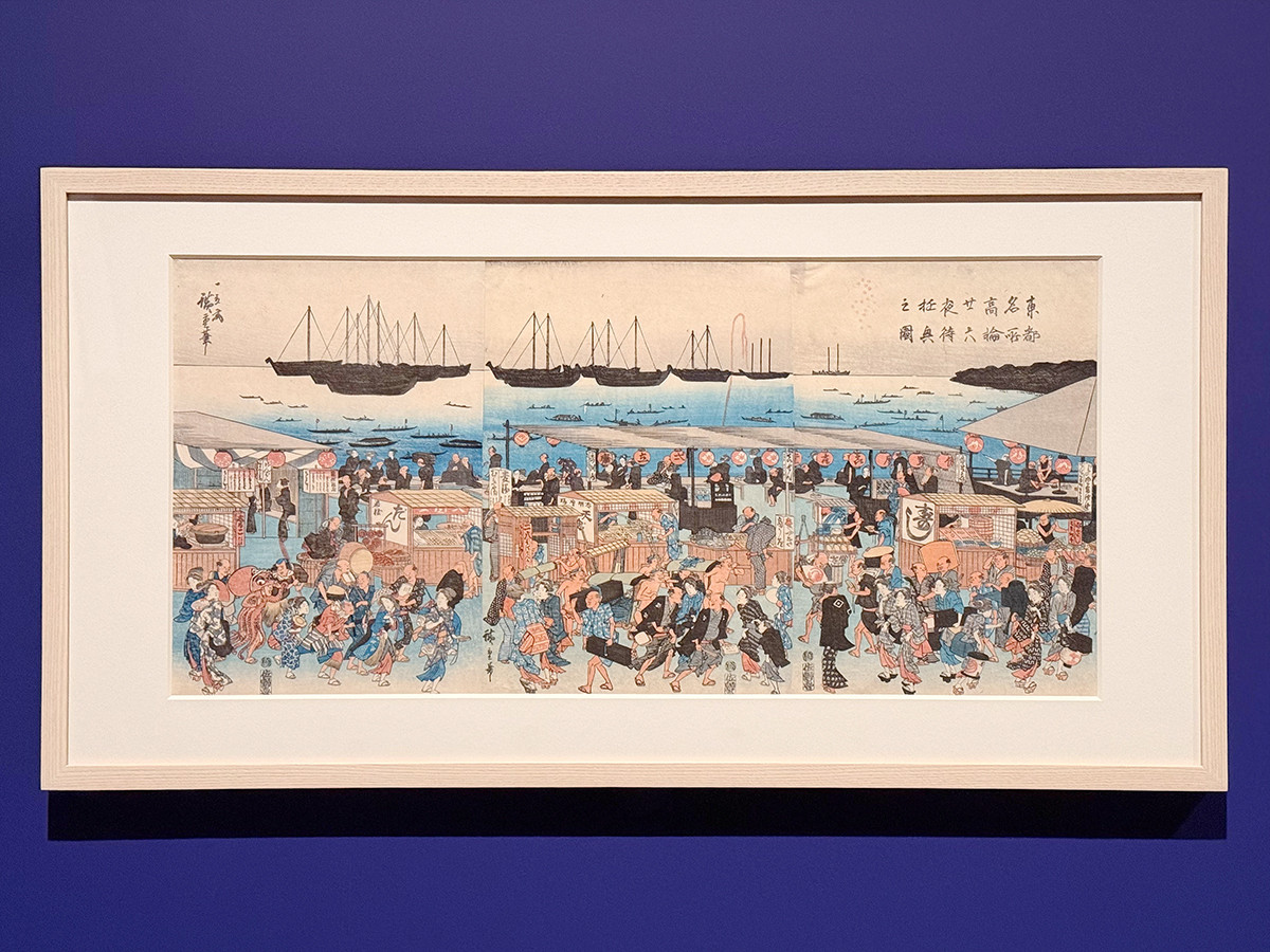 江戸東京博物館「特別展　大江戸礼賛」会場より　《東都名所　高輪二十六夜待遊興之図》歌川広重/画　天保3-13年（1832-42）頃