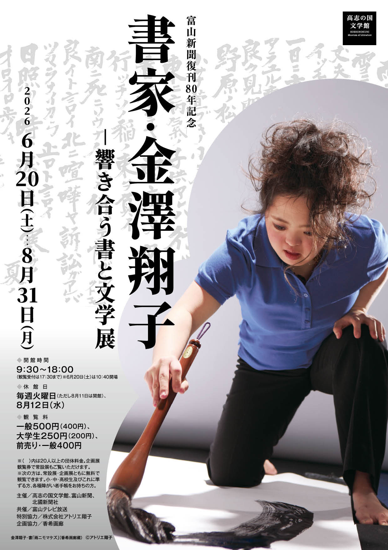 書家・金澤翔子―響き合う書と文学 展