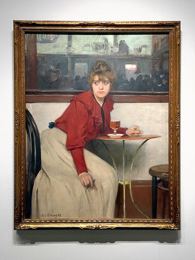 三菱一号館美術館「“カフェ”に集う芸術家」会場より　ラモン・カザス 《マドレーヌ》1892年　ムンサラット美術館
