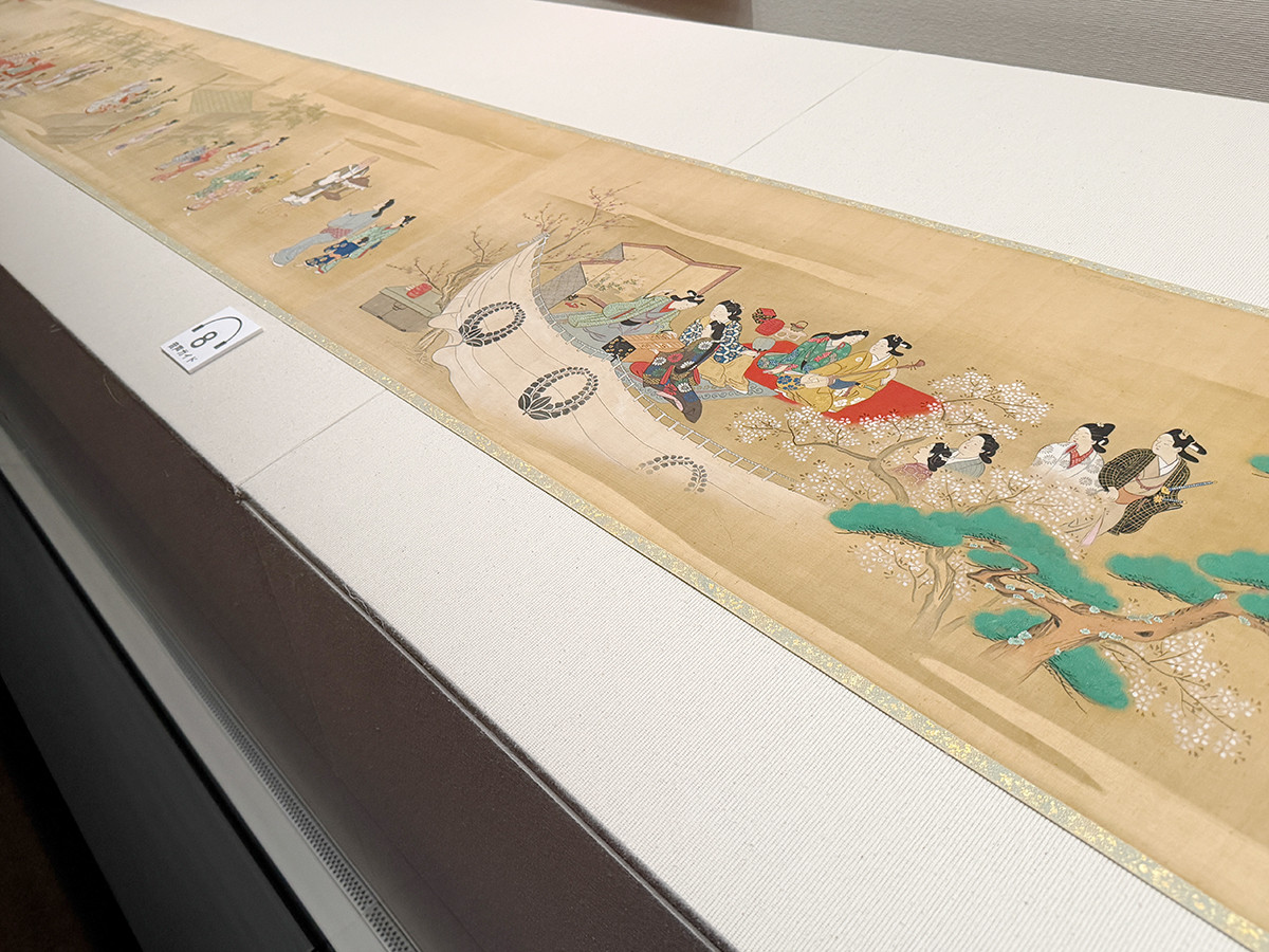 静嘉堂文庫美術館「元禄！師宣劇場 十二ヶ月風俗図巻 大公開」会場より　菱川師宣《十二ヶ月風俗図巻》江戸時代　元禄5～6年（1692～93）頃　（公財）静嘉堂