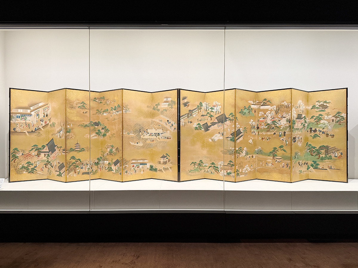 静嘉堂文庫美術館「元禄！師宣劇場 十二ヶ月風俗図巻 大公開」会場より　《上野隅田川図屛風》江戸時代　元禄～享保期（1688～1736）頃　（公財）静嘉堂