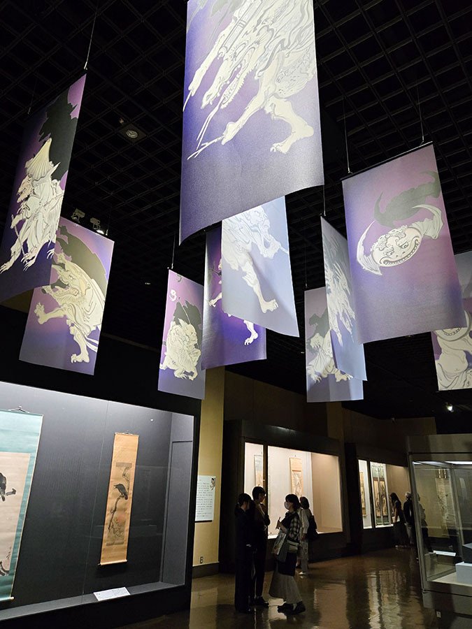 河鍋暁斎ワールドが広がる展示風景