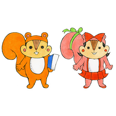 ことくん・らんちゃん（町田市民文学館 ことばらんど）