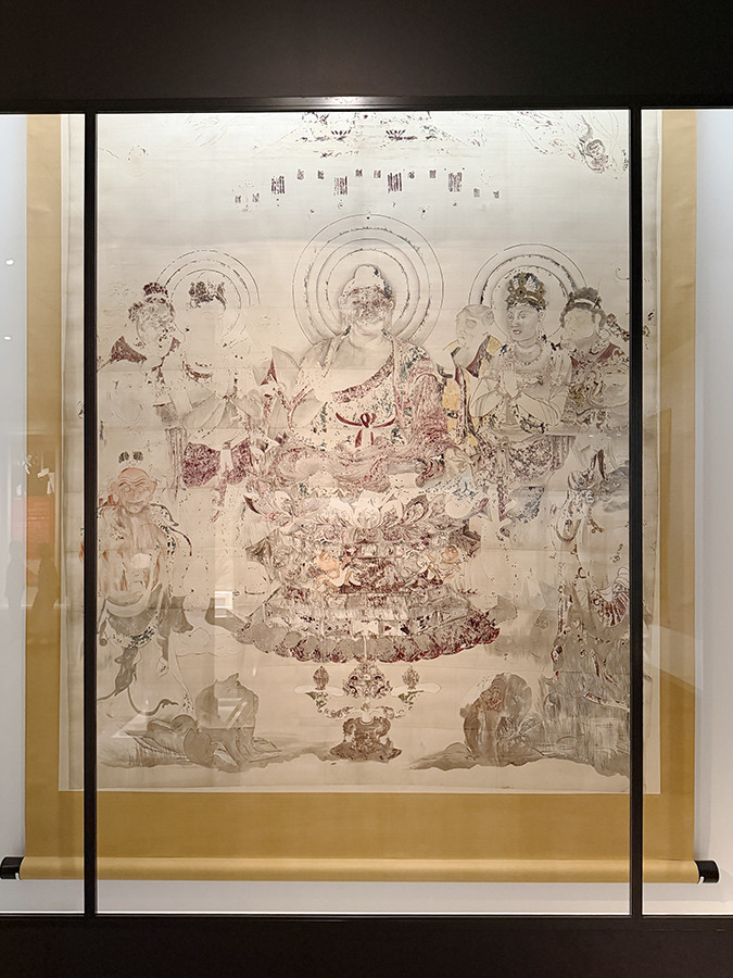 東京都美術館「大英博物館日本美術コレクション　百花繚乱」会場より　桜井香雲《法隆寺金堂壁画　九号壁　模本》明治13年（1880）5月