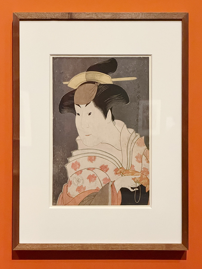 東京都美術館「大英博物館日本美術コレクション　百花繚乱」会場より　東洲斎写楽《「四代目岩井半四郎の乳人重の井」》寛政6年（1794）5月　大英博物館