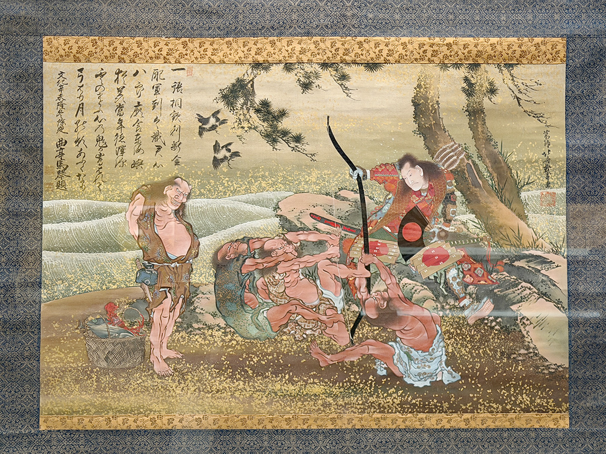 東京都美術館「大英博物館日本美術コレクション　百花繚乱」会場より　葛飾北斎《為朝図》文化8年（1811）大英博物館