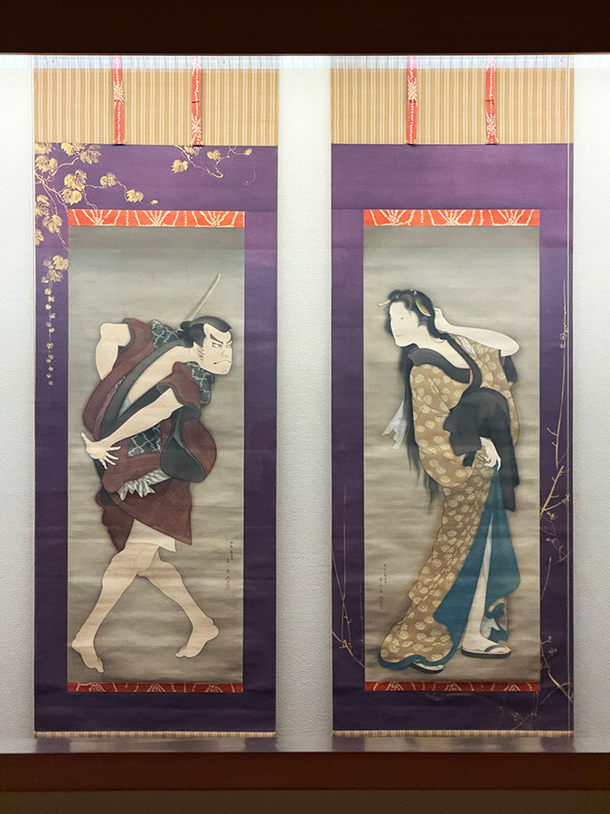 太田記念美術館「没後50年記念 鳥居言人 歌舞伎絵と新版画」会場より 《合法衢 二題 立場太平次 うんざりお松》昭和2年(1927)5月 旧下田コレクション