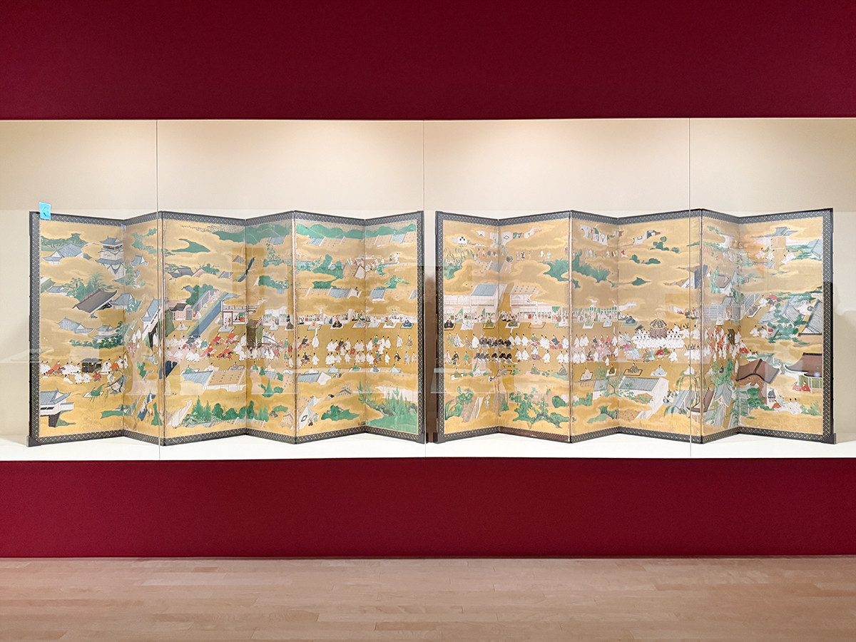 江戸東京博物館「江戸東京博物館リニューアル記念・NHK大河ドラマ特別展『豊臣兄弟！』」会場より　《御所参内・聚楽第行幸図屏風》江戸時代　17世紀　小林英好氏（上越市立歴史博物館寄託）［全期間展示］