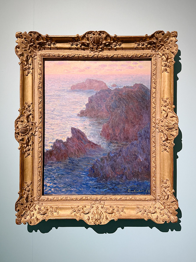 上野の森美術館「シンシナティ美術館展 ～アメリカに渡ったヨーロッパの至宝～」会場より　クロード・モネ《ベリールの岩場、ポール＝ドモワ》1886年　シンシナティ美術館