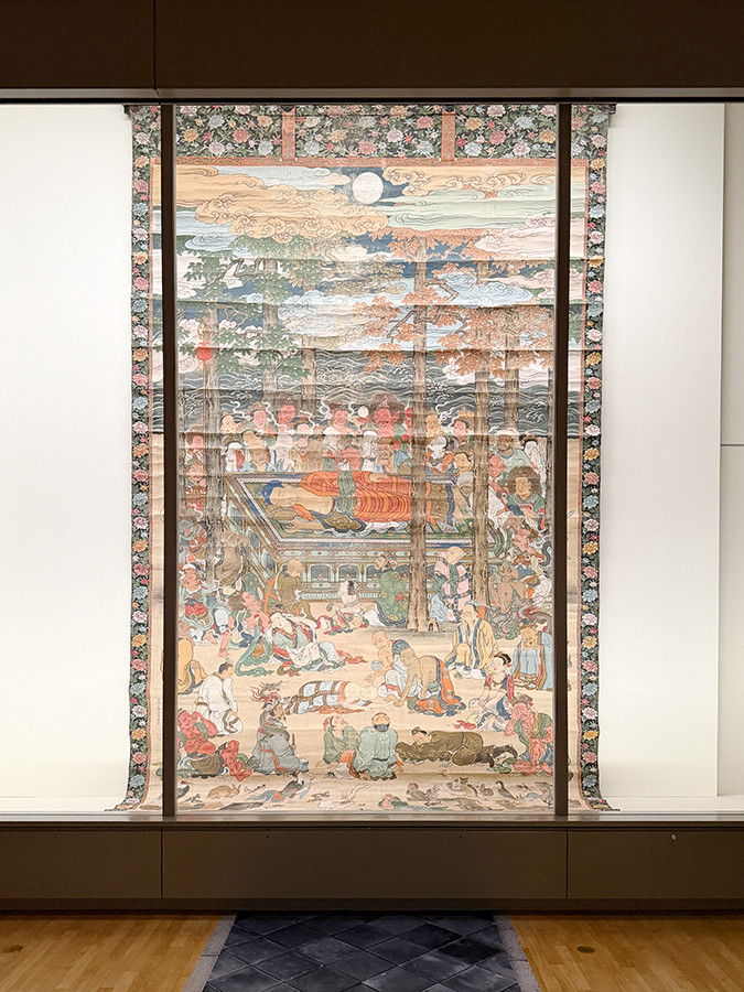 東京国立博物館「大徳寺　本朝無双之禅苑」会場より　重要文化財《仏涅槃図》狩野松栄筆　室町時代・永禄6年（1563）　大徳寺［展示期間：10/14〜11/8］