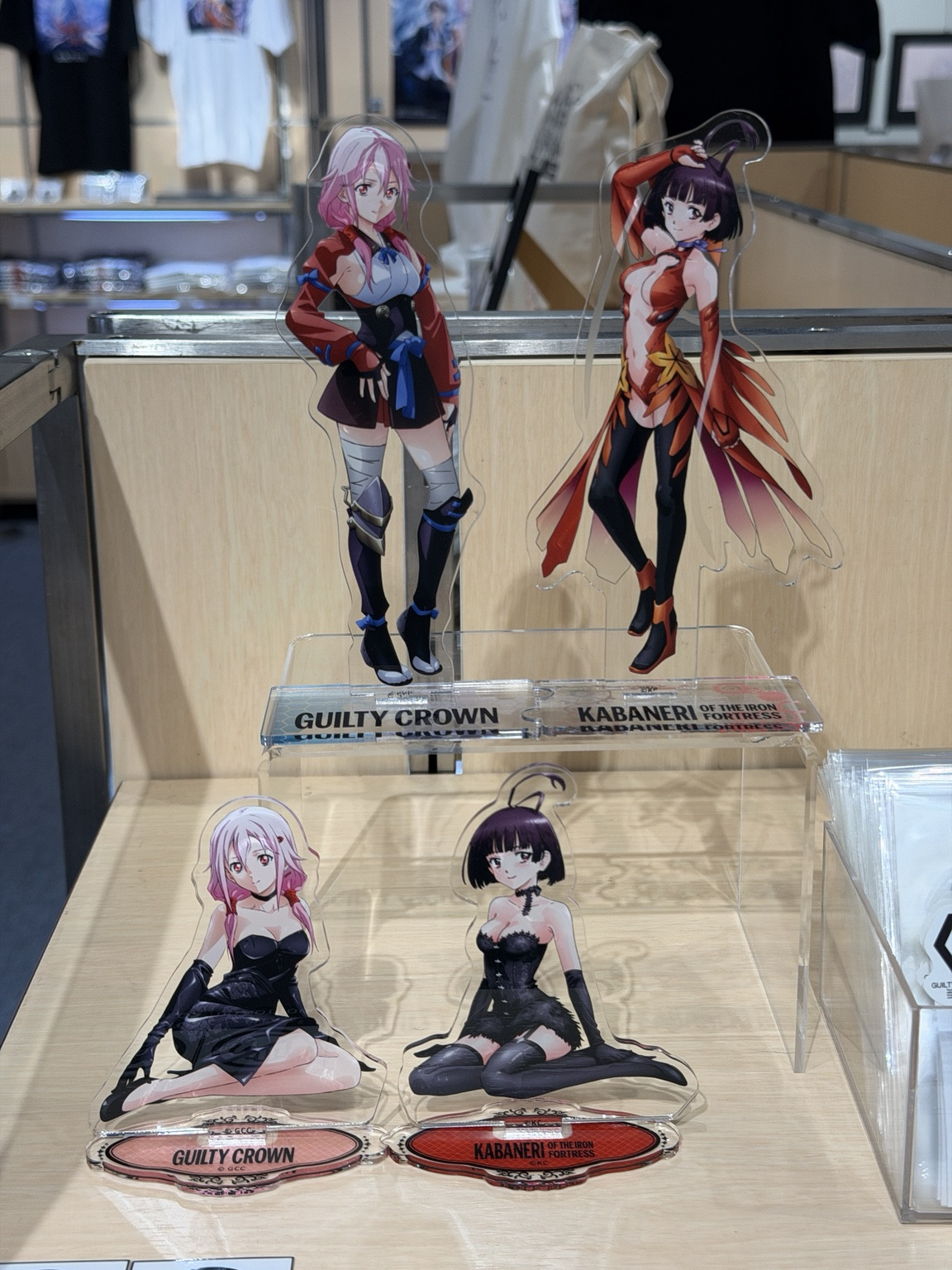 ギンザミライミュージアム「ギルティクラウン×甲鉄城のカバネリ展」 アクリルスタンド いのり/無名 −CROSS−、−BLACK−