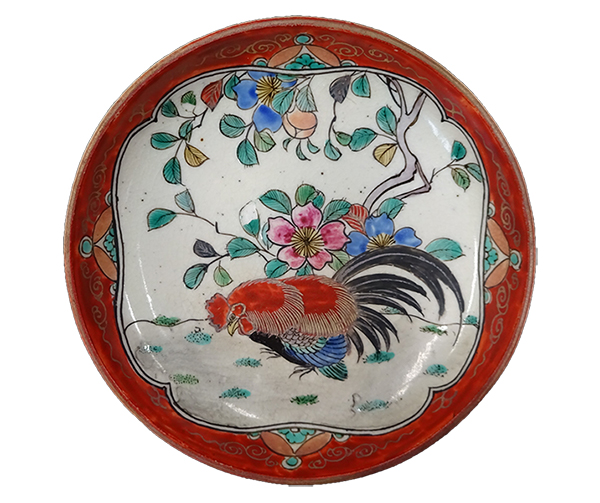 《九谷桜鶏小皿》