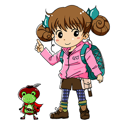 杏桃ちゃん、騎士くん（地質標本館）